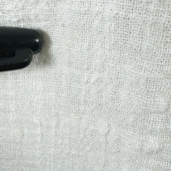 Natalie Martin Ivory Crinkle Split Neck Peasant Top Lagenlook Tunic Boho Size M - Picture 9 of 12